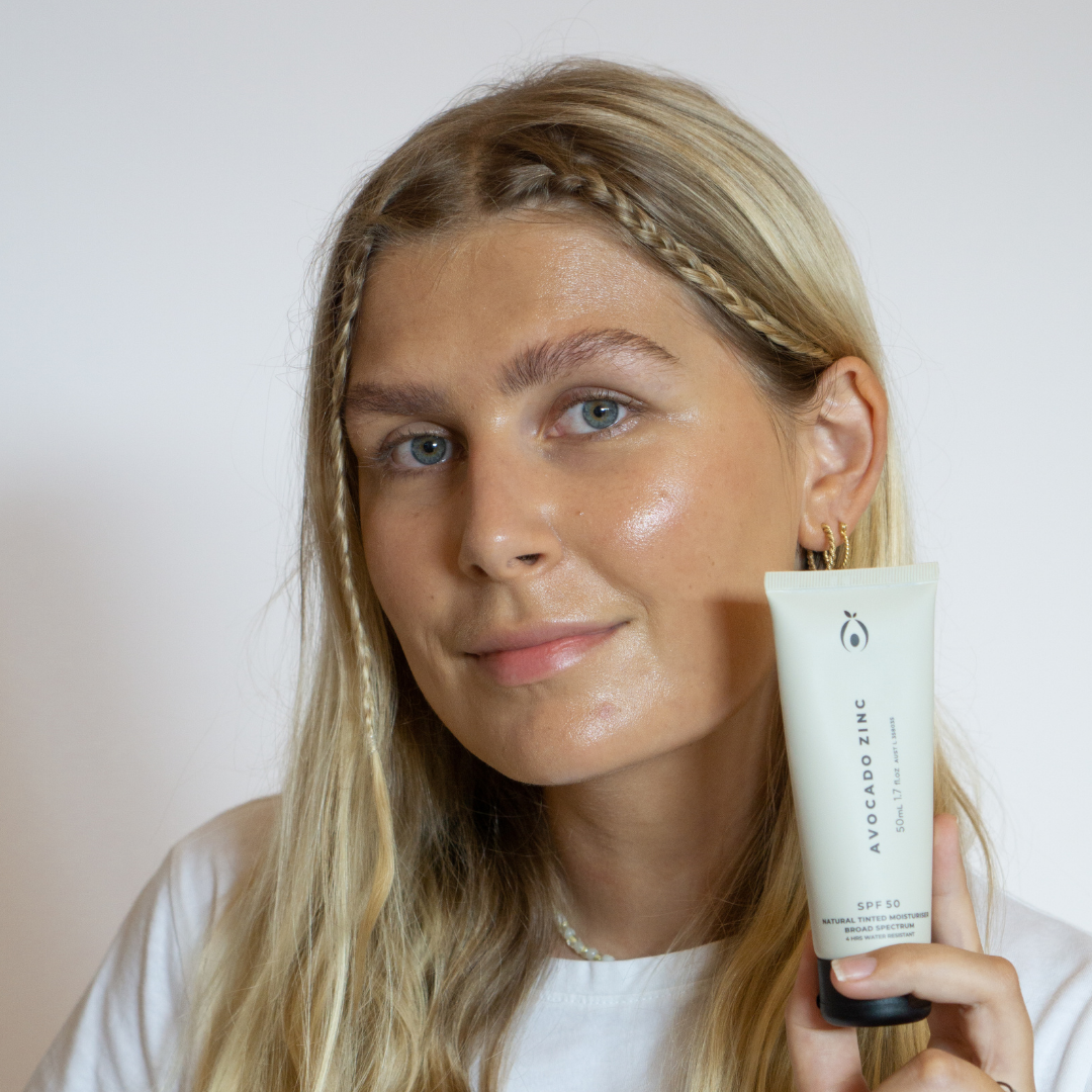 Avocado Zinc SPF 50 Natural Tinted Moisturiser, Medium-Dark
