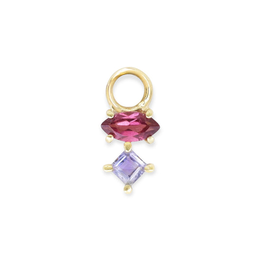 ToniMay Astrid Marquise Rhodolite Earring Charm, Gold