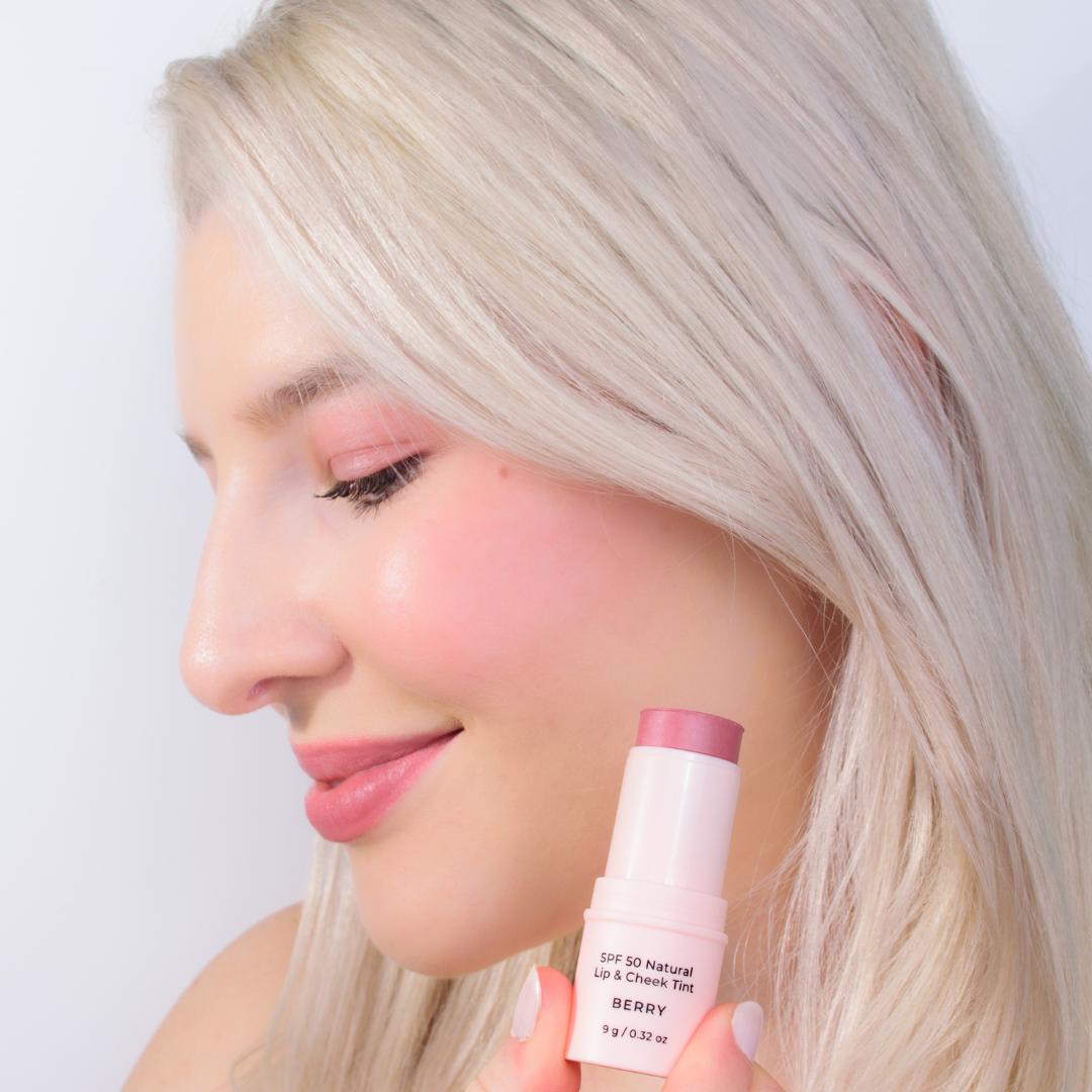 Avocado Zinc SPF 50 Natural Lip & Cheek Tint, Berry