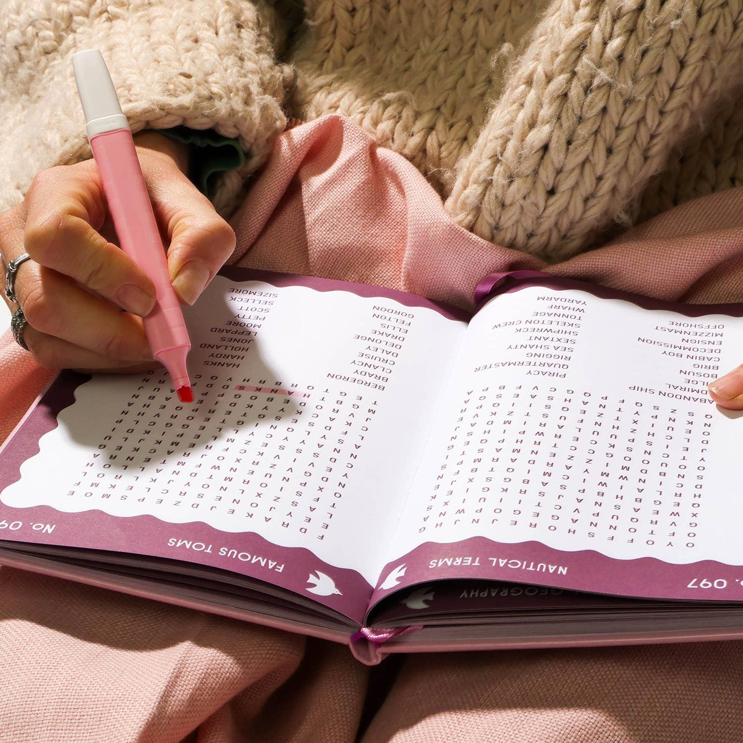 Journey Of Something Word Search Pink Abstract