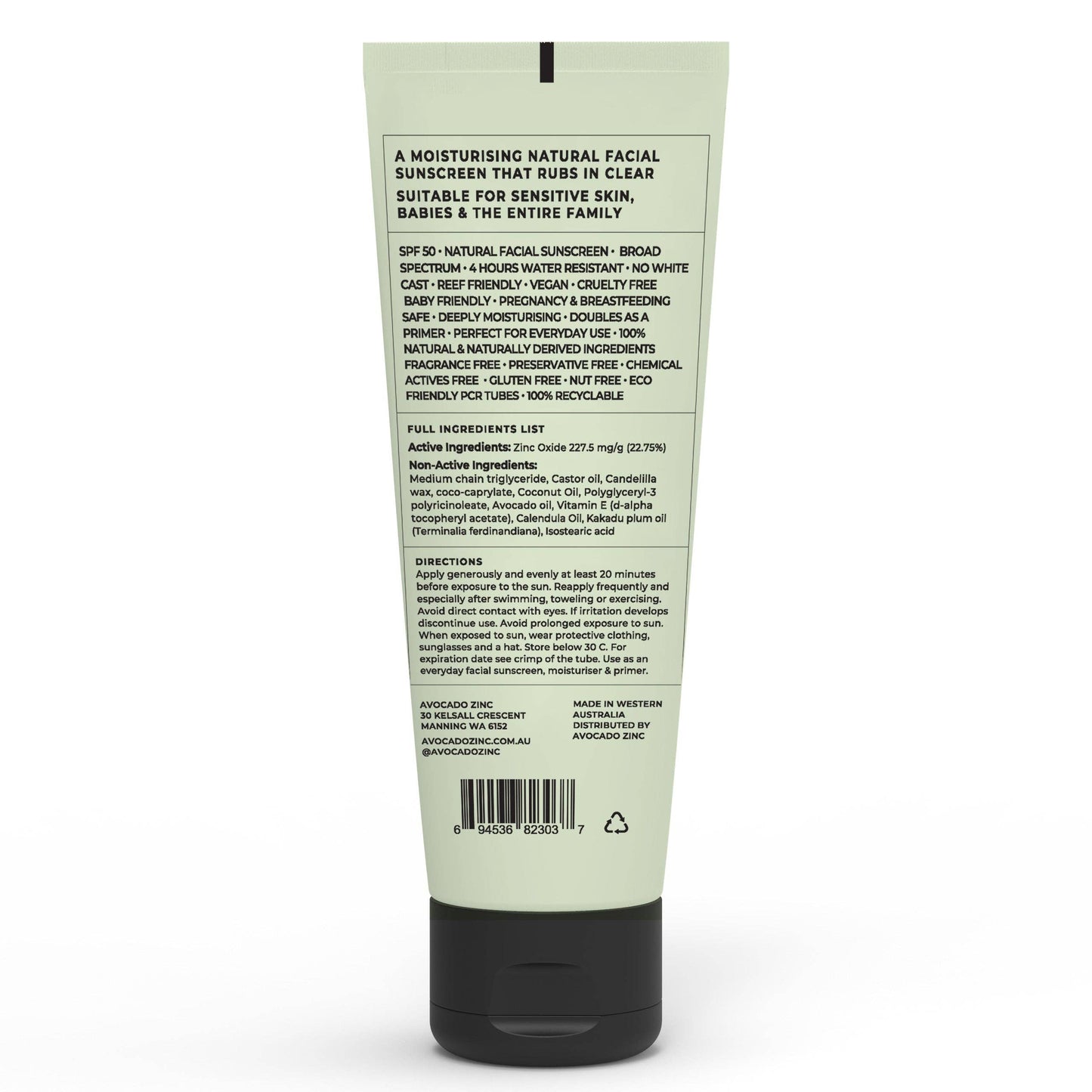 Avocado Zinc SPF 50 Natural Physical Sunscreen