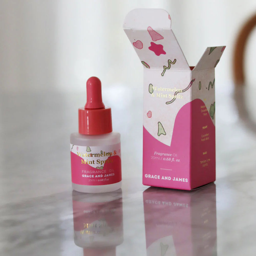 Grace and James Bloom Collection Felt Air Freshener, Watermelon & Mint Spritz