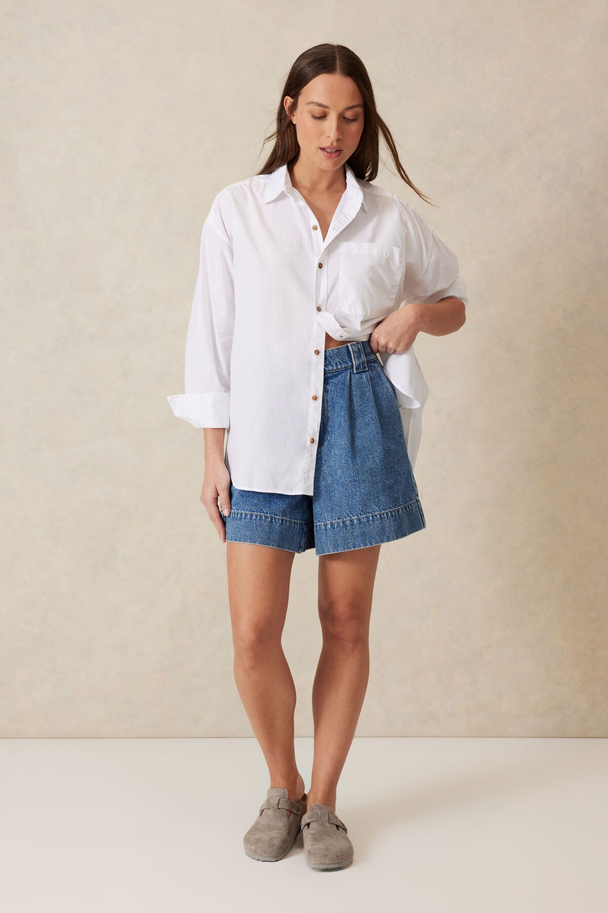 Ceres Life Peta Oversized Shirt, White