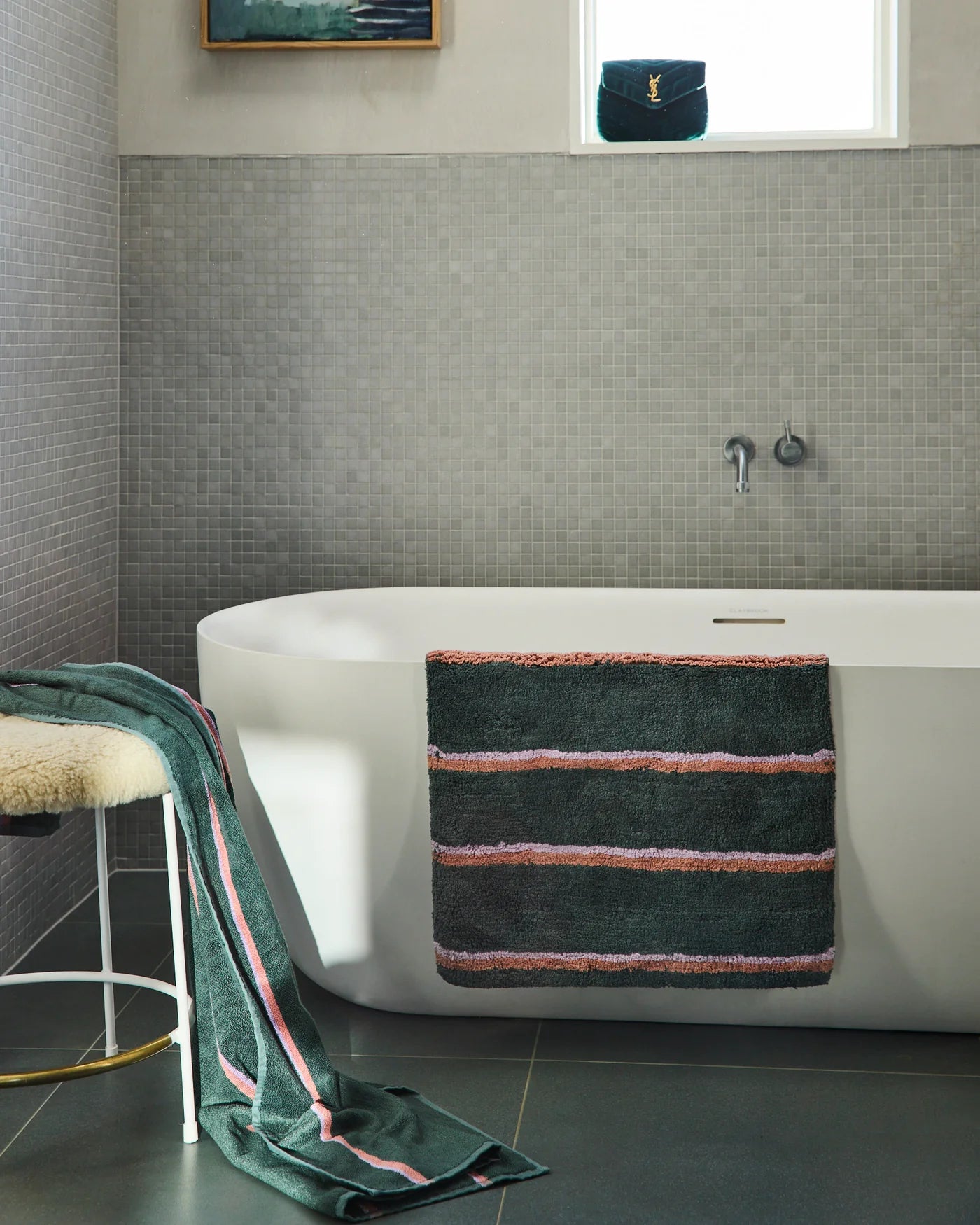 Kip & Co Bath Mat, Wakame Crush Stripe