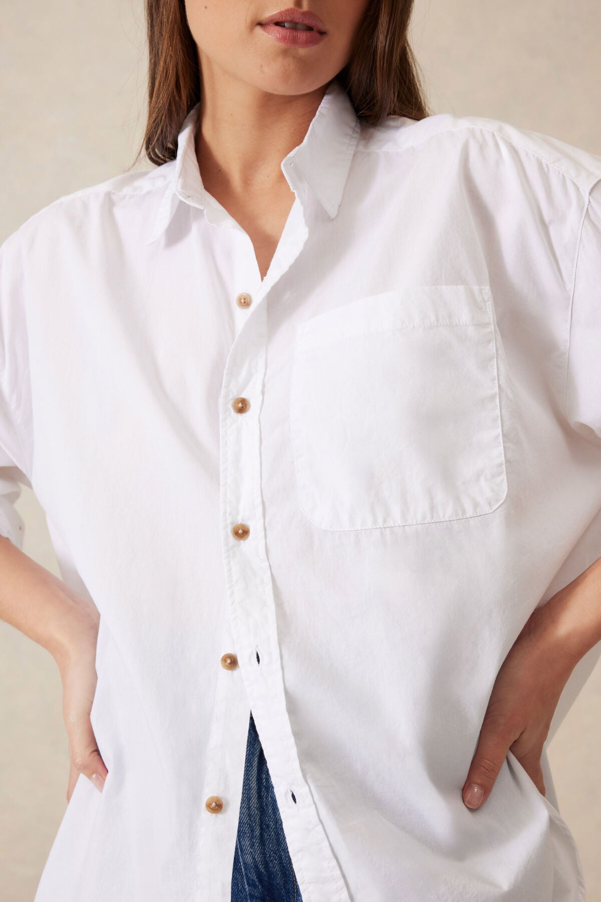 Ceres Life Peta Oversized Shirt, White