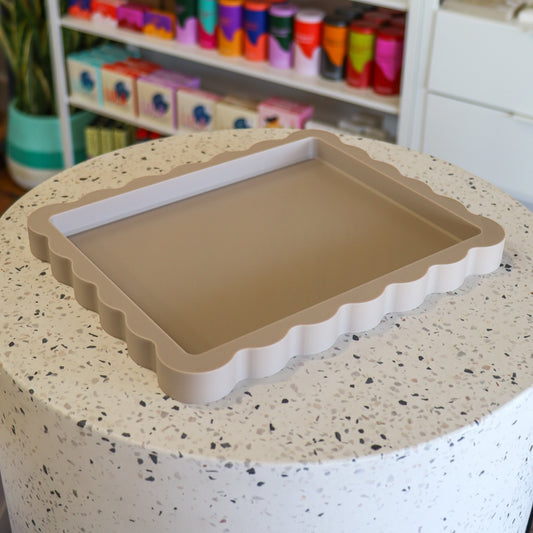 Printing Potters Wave Tray - Large, Oatmeal
