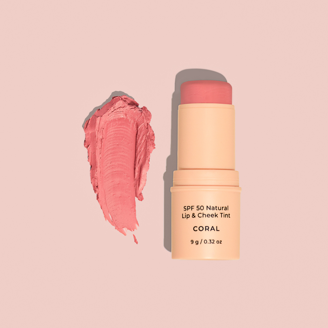 Avocado Zinc SPF 50 Natural Lip & Cheek Tint, Coral
