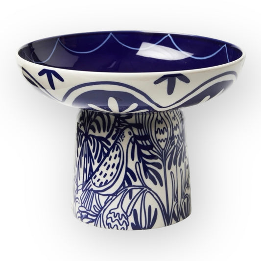 Jones & Co Del Sol Footed Platter, Blue