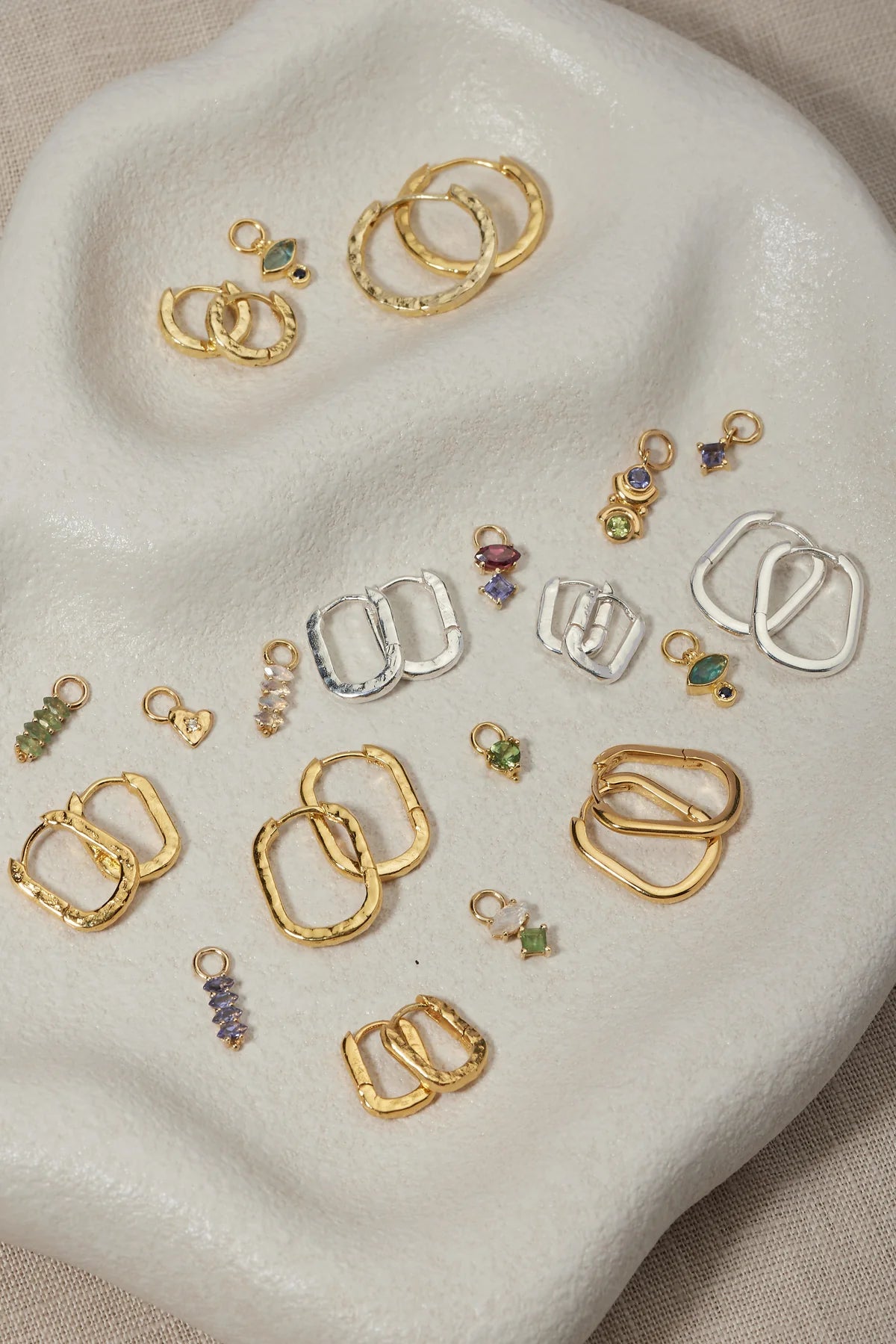 ToniMay Paperclip Textured Huggies, Small Gold