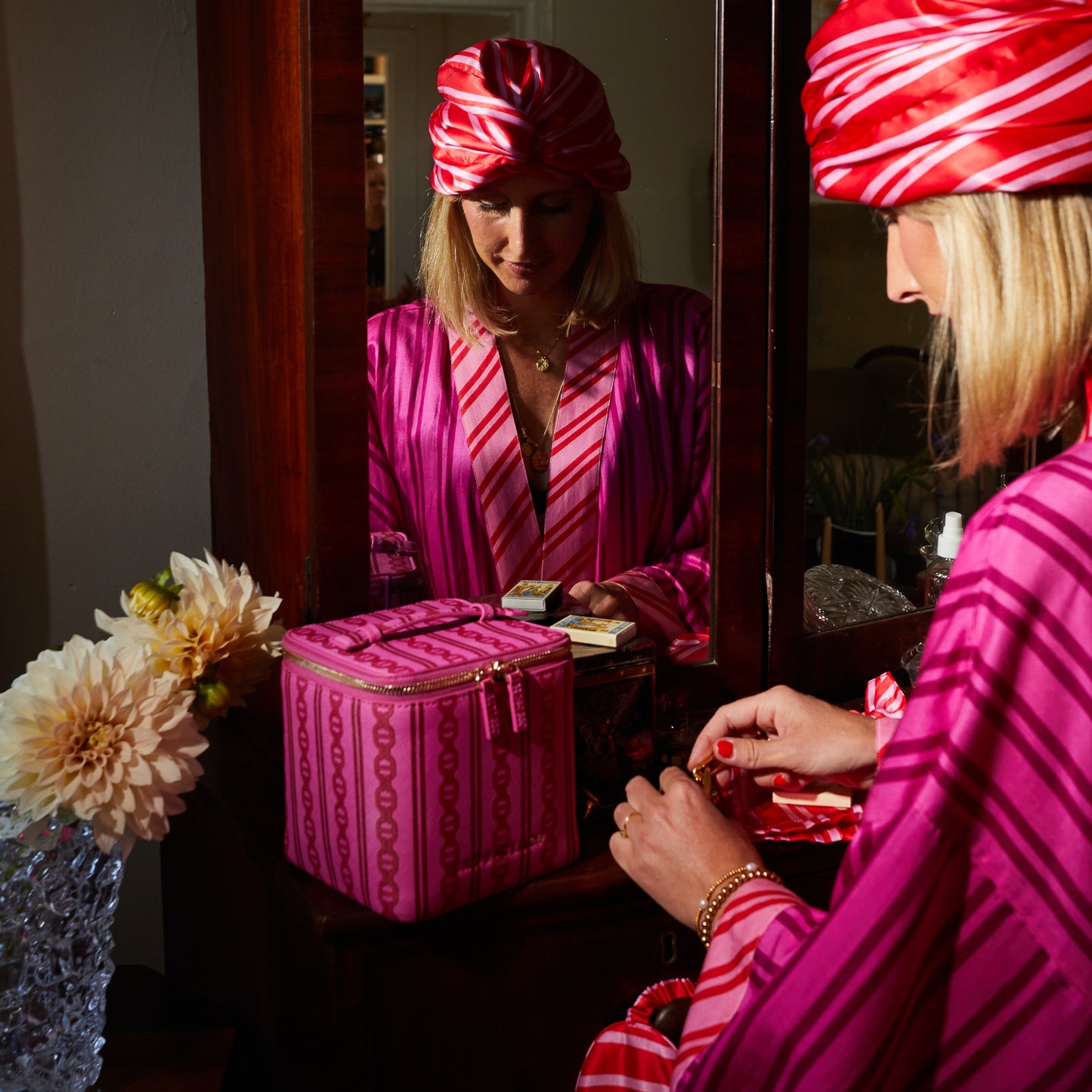 Sage & Clare Taylor Silk Hair Turban, Scarlet