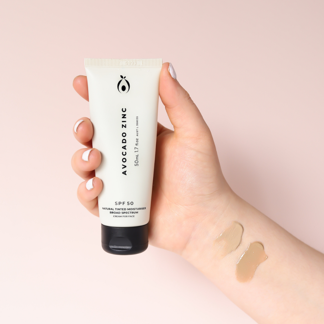 Avocado Zinc SPF 50 Natural Tinted Moisturiser, Medium-Dark