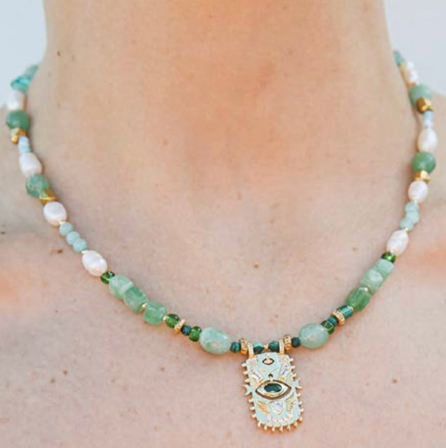 Kingston Necklace, Green Eye