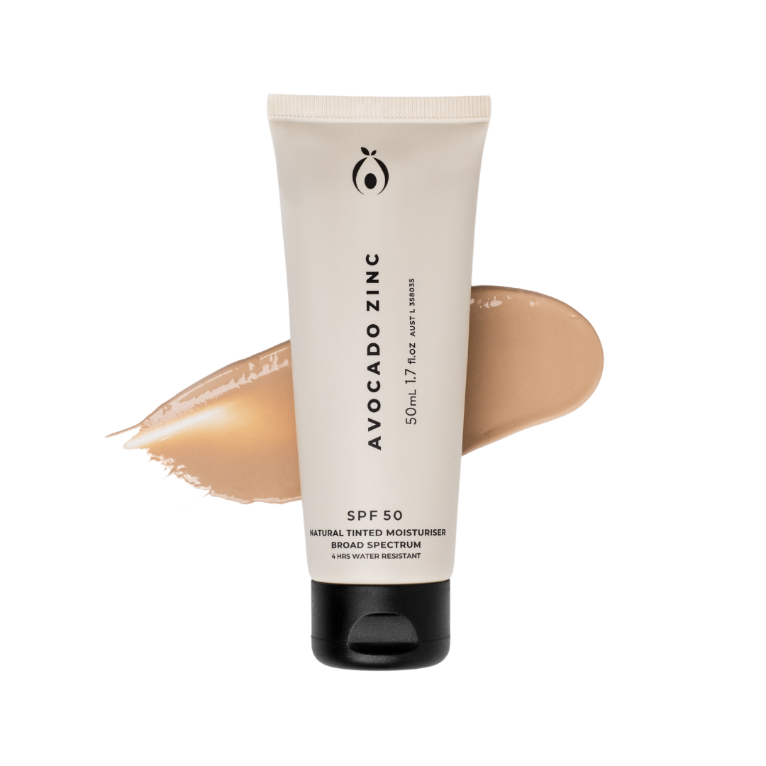 Avocado Zinc SPF 50 Natural Tinted Moisturiser, Light