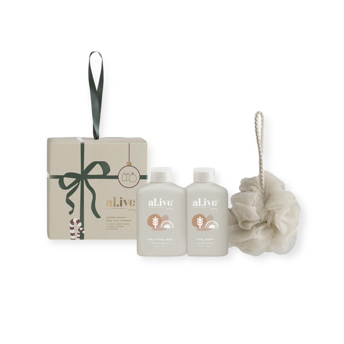 Al.ive Holiday Gifting Baby Care Ornament, Calming Oatmeal