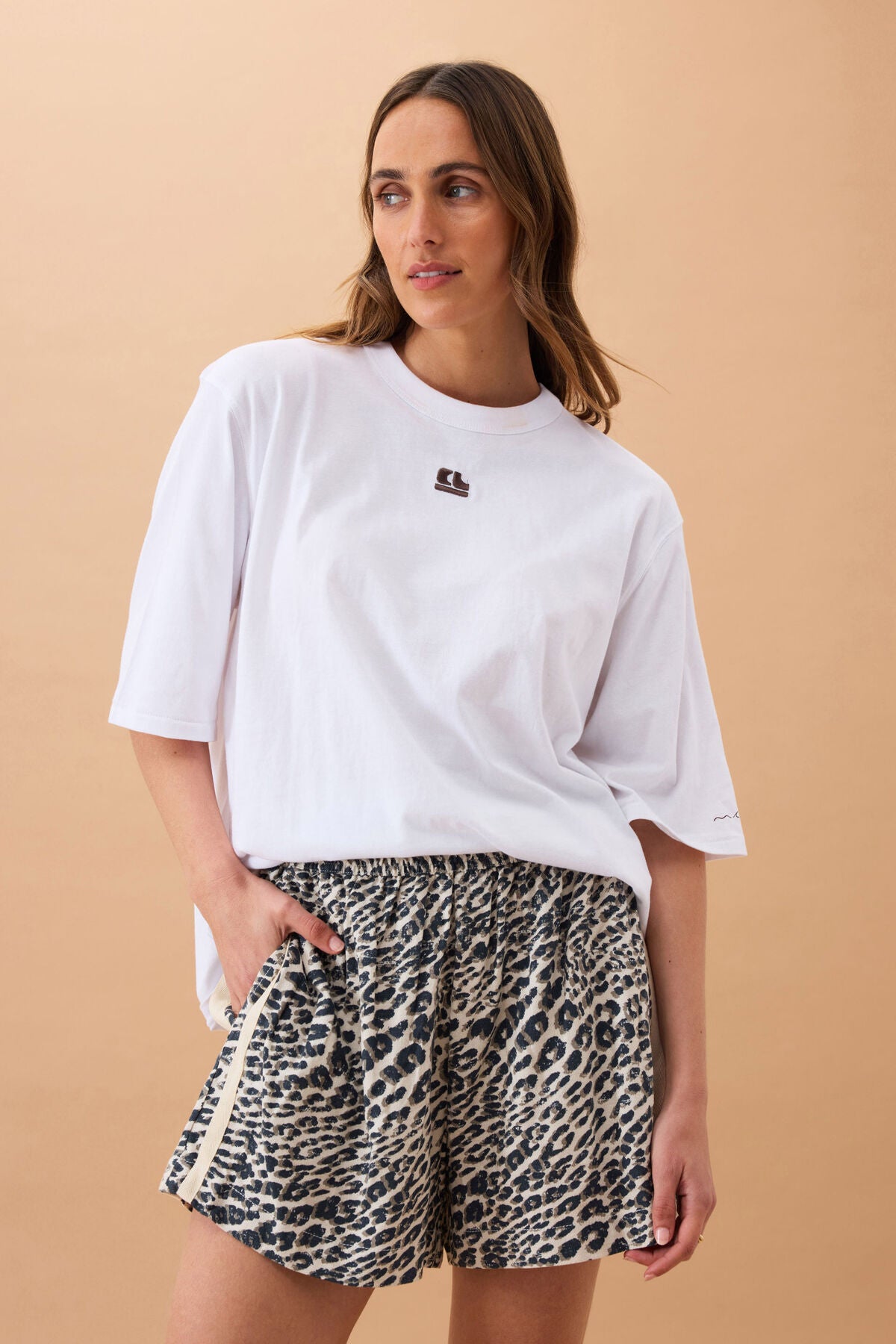 Ceres Life Mila Short, Leopard Linen Blend