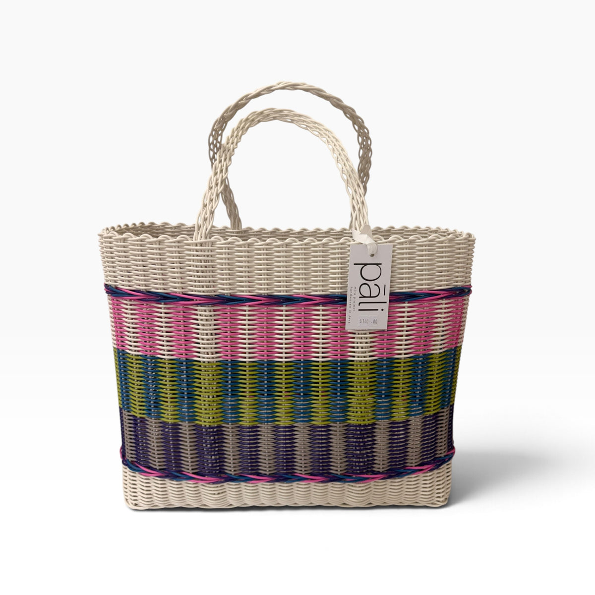 Pāli X-Large Mira Stripe Bag, Vanilla