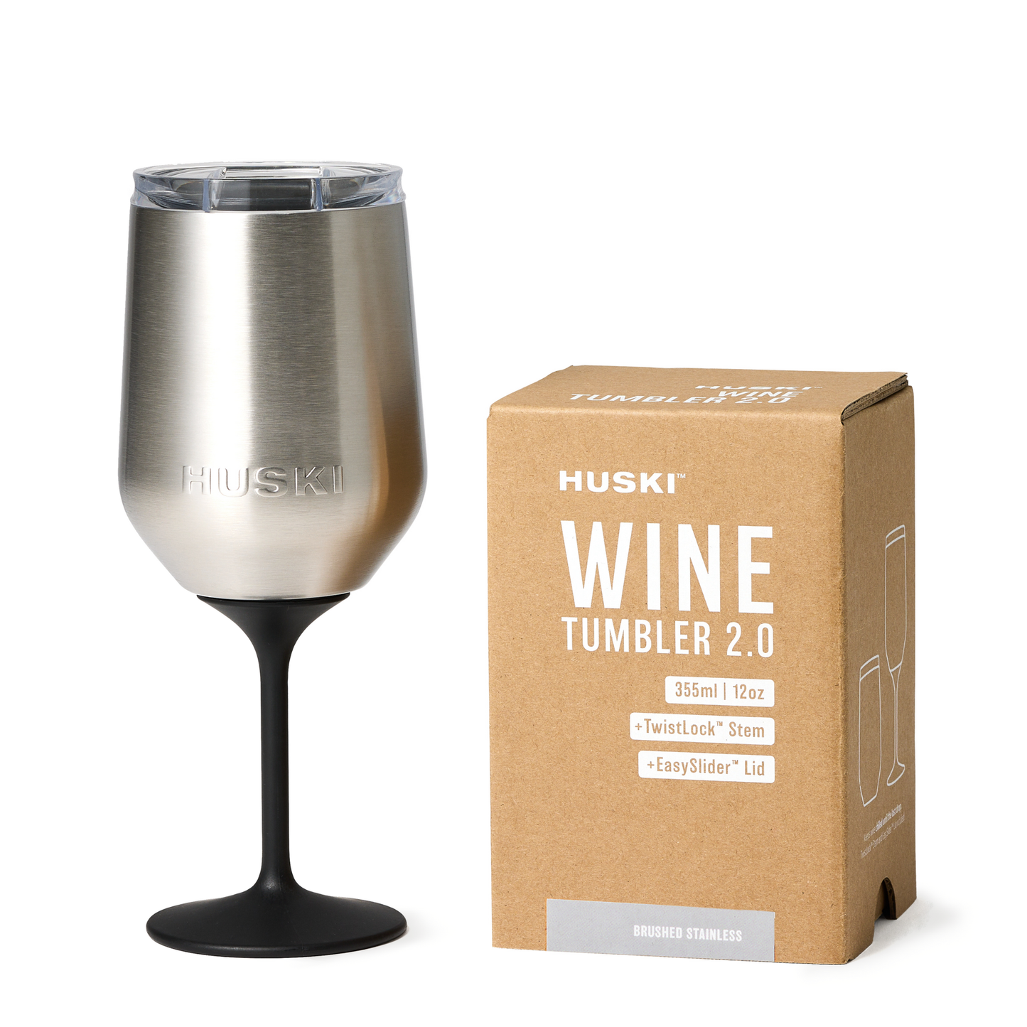 Huski Wine Tumbler 2.0, Brushed Stainless