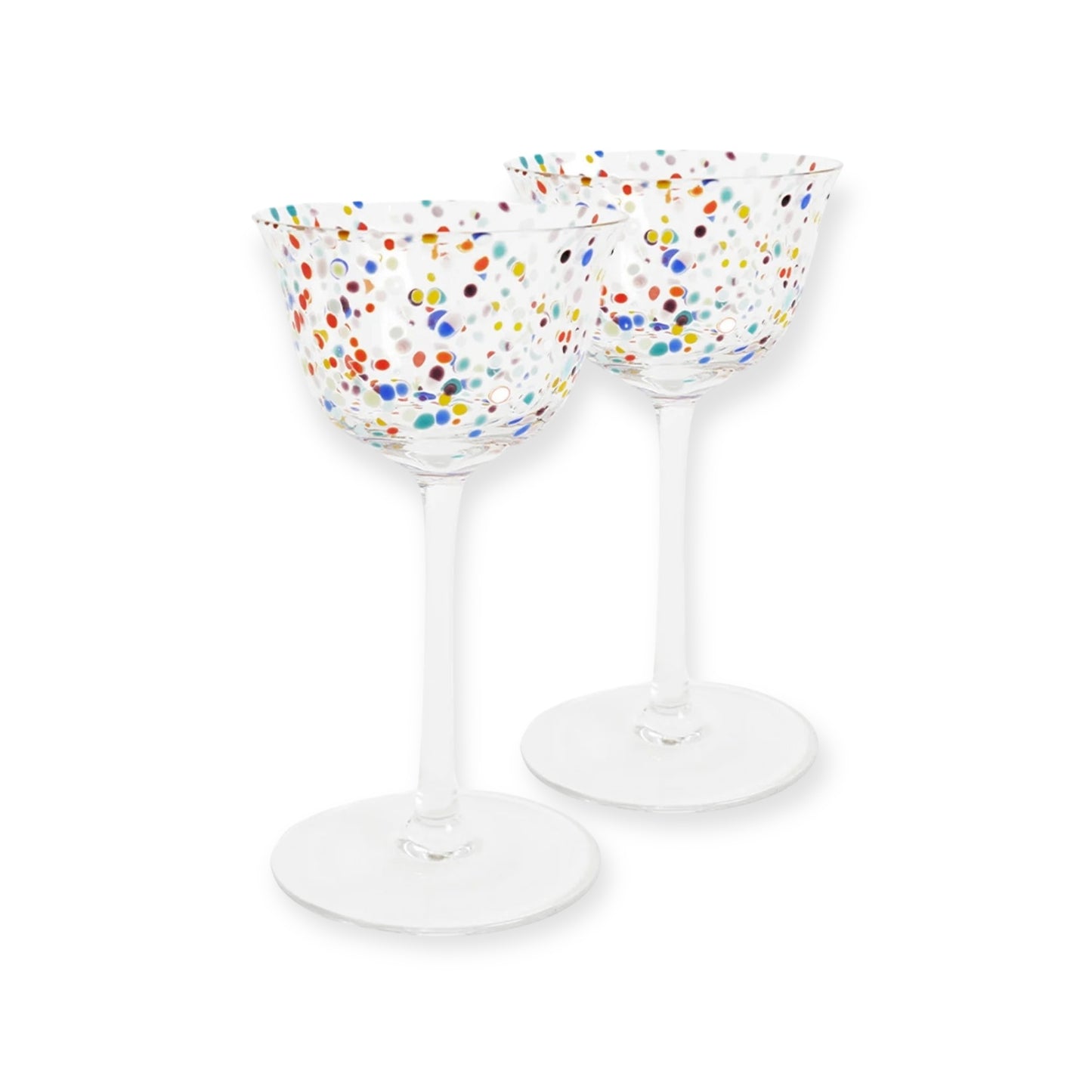 Kip & Co Party Speckle Coupe Glass, 2 Piece Set