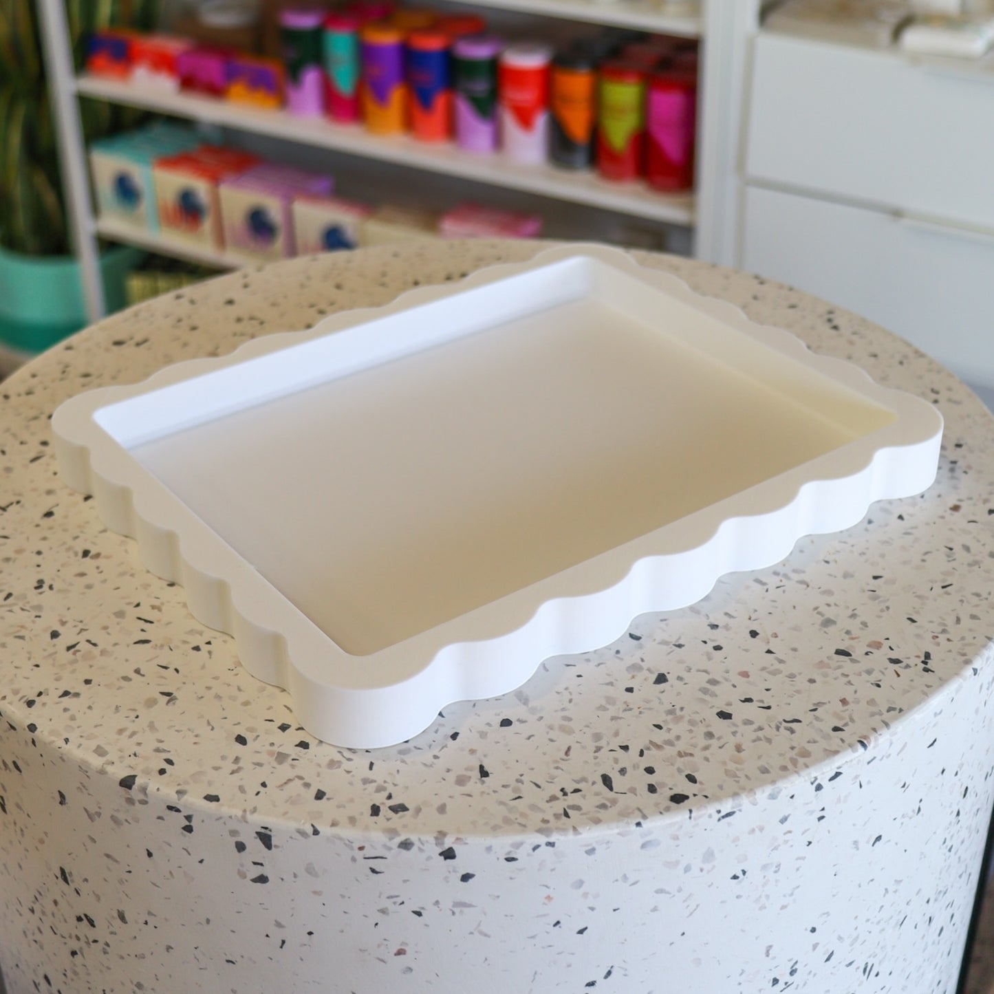 Printing Potters Wave Tray - Large, White