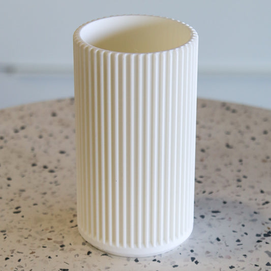 Printing Potters Ribbed Stationery Holder, White