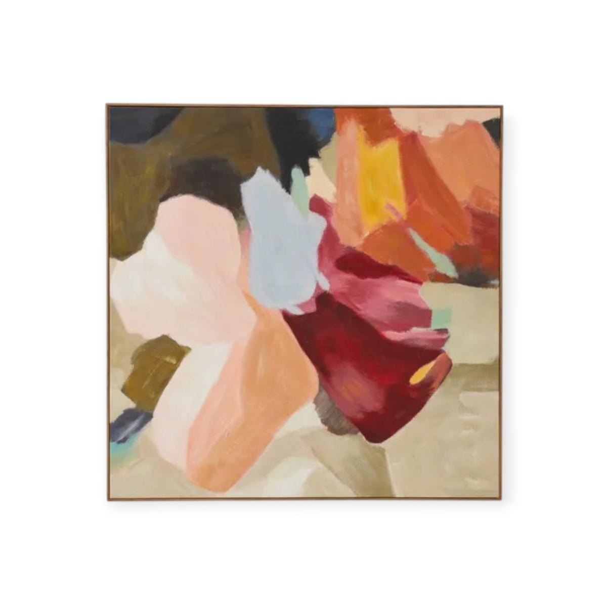 Coast to Coast Indio Teak Frame Oil Painting 100cm x 100cm