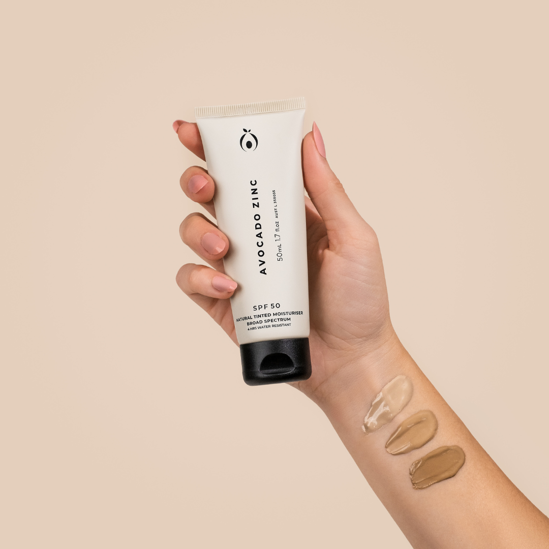 Avocado Zinc SPF 50 Natural Tinted Moisturiser, Light