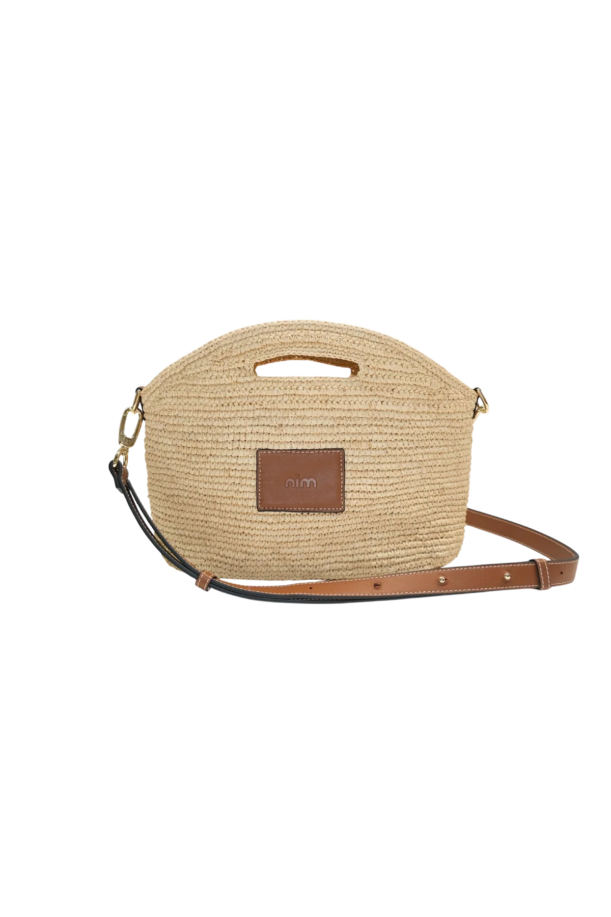 Nim The Label Leather Trimmed Raffia Mini