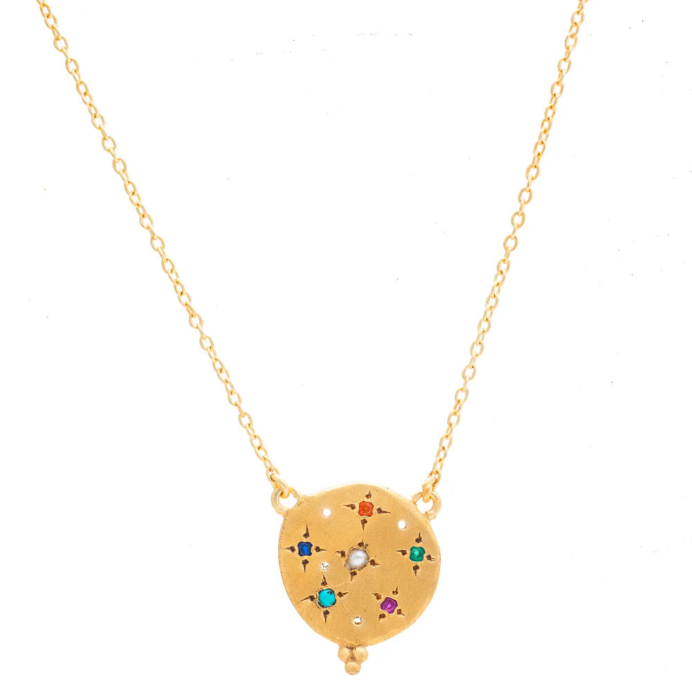 Rubyteva Mixed Stone Souk Necklace, Gold