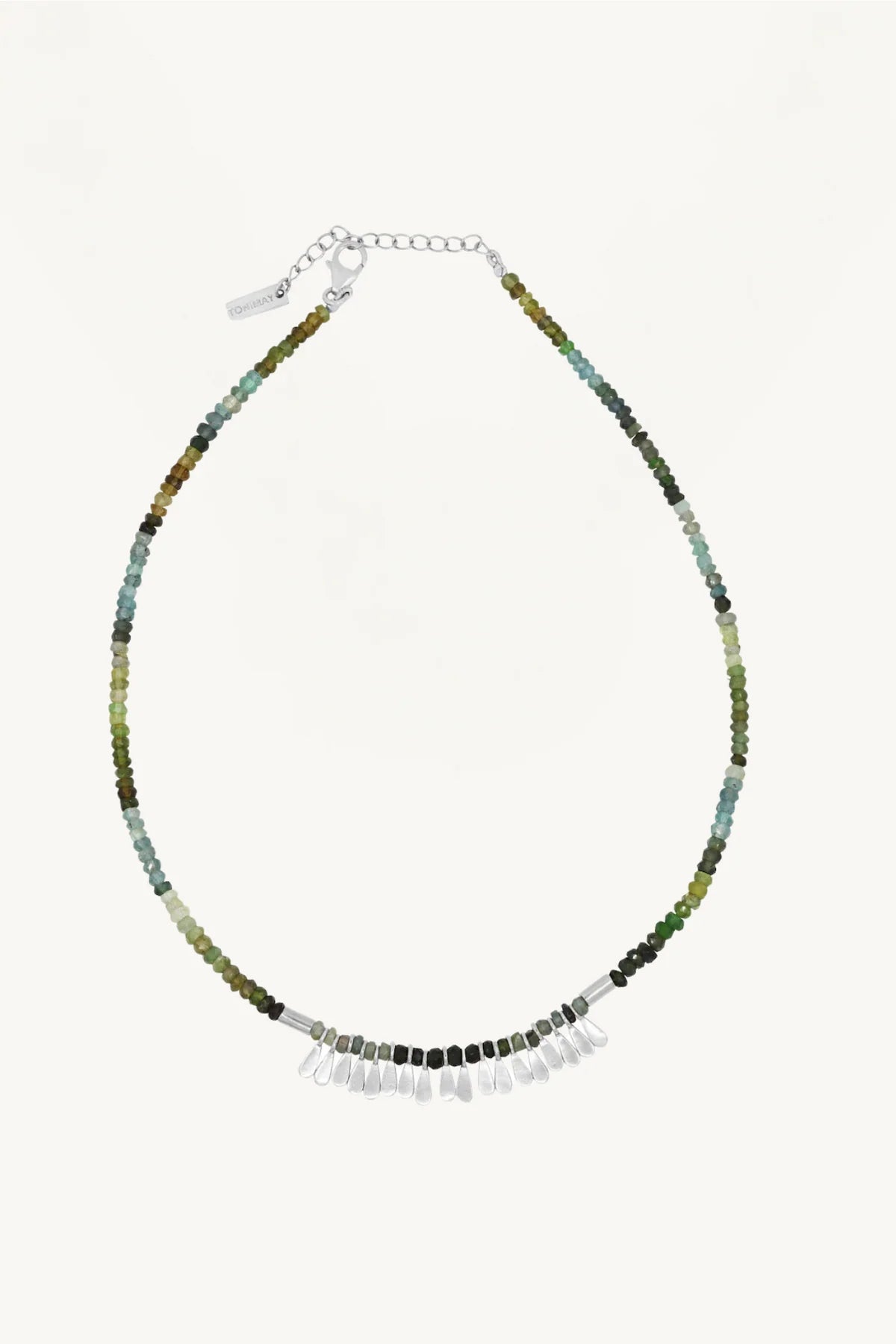 ToniMay Flora Tourmaline Tassel Necklace, Silver