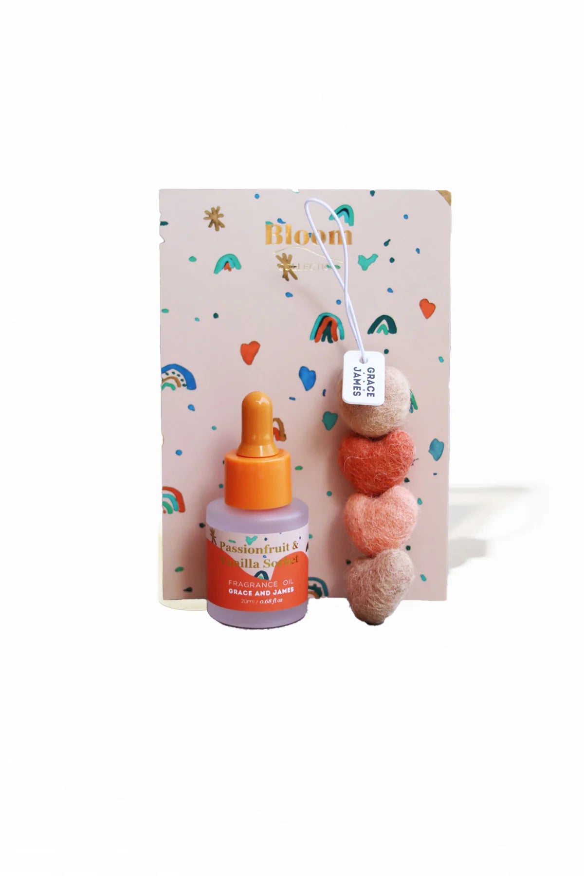 Grace and James Bloom Collection Felt Air Freshener, Passionfruit & Vanilla Sorbet