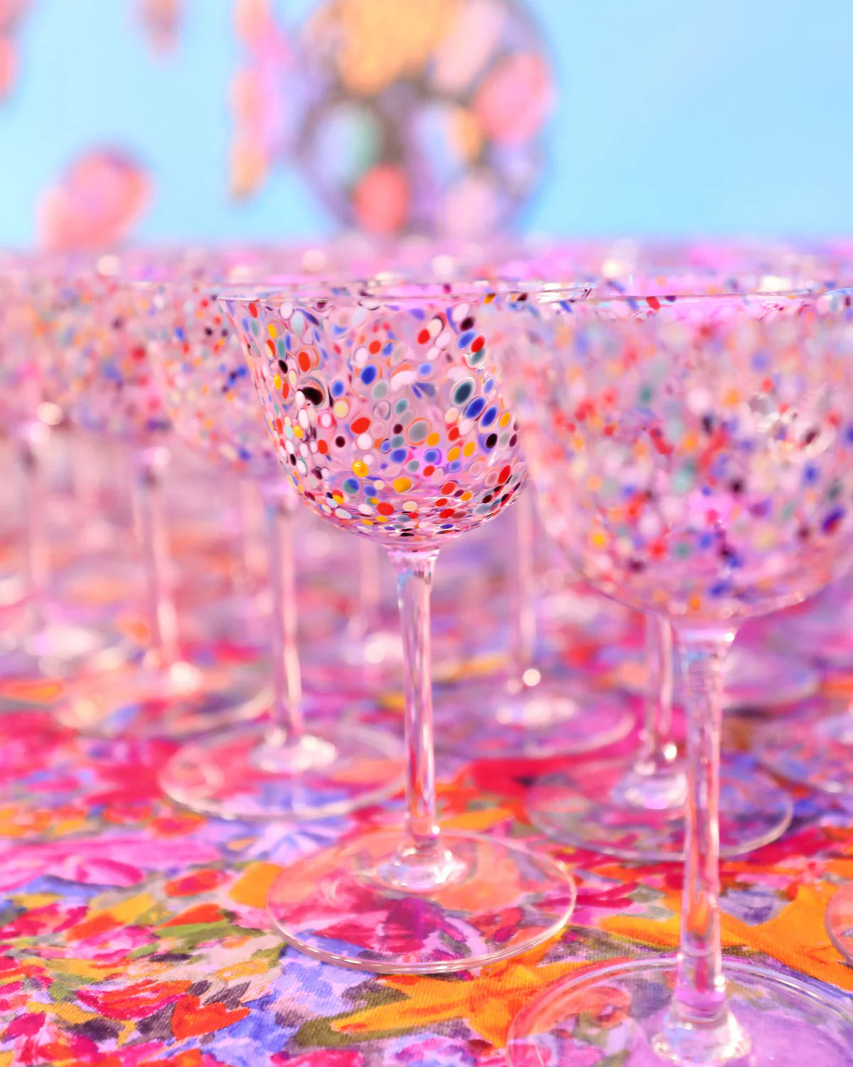 Kip & Co Party Speckle Coupe Glass, 2 Piece Set