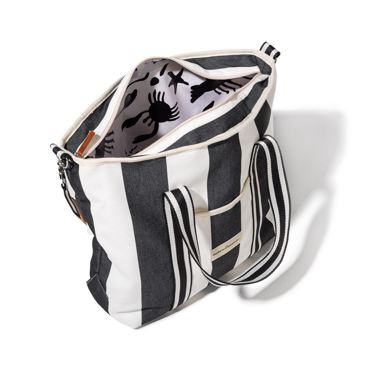 Business and Pleasure The Cooler Tote Bag, Crew Vintage Black Stripe