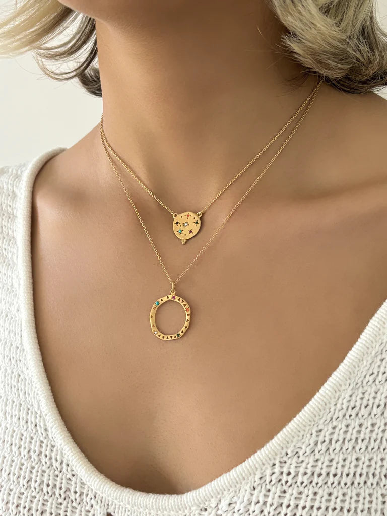 Rubyteva Mixed Stone Souk Necklace, Gold
