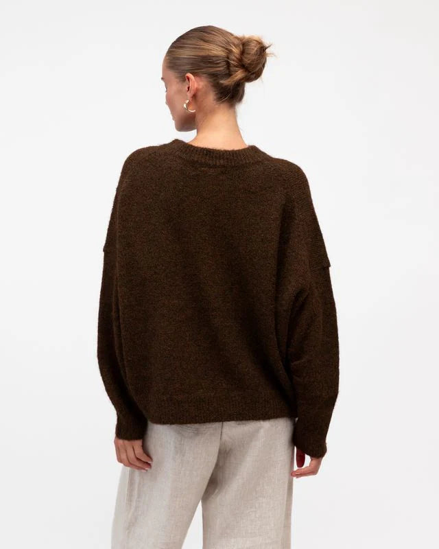 White Closet Tama Knit Jumper, Chocolate