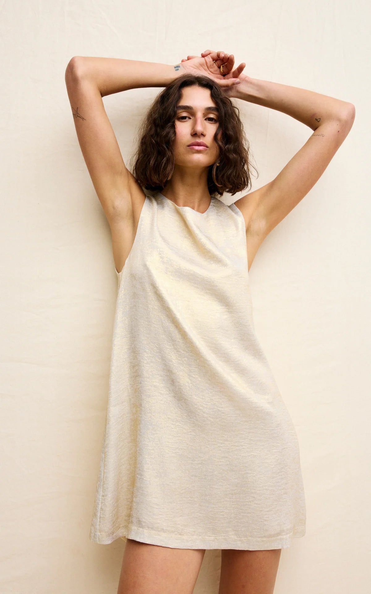 Kinney Luca Dress, Gold Lustre