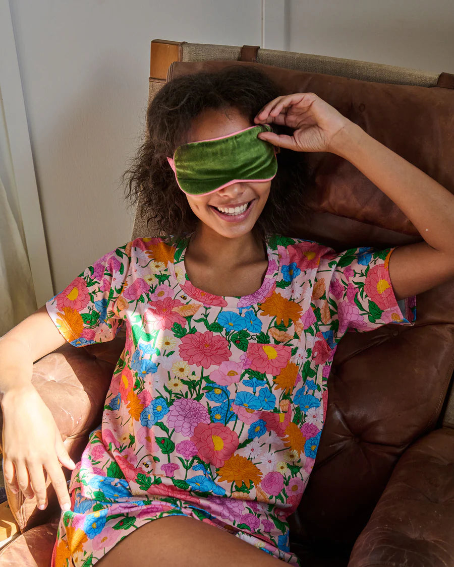 Kip & Co Bon Bon Eye Mask, Moss Velvet