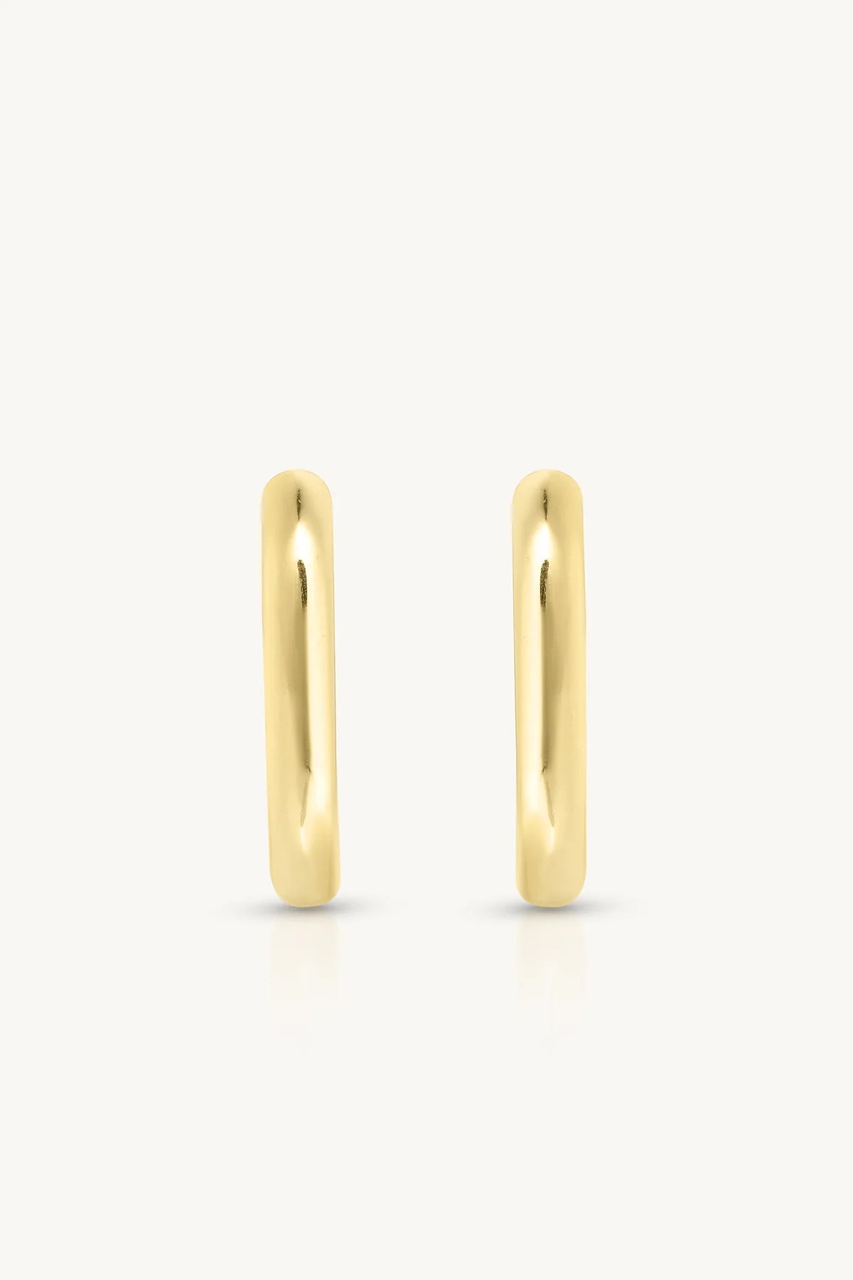 ToniMay Paperclip Polished Huggies, Medium Gold
