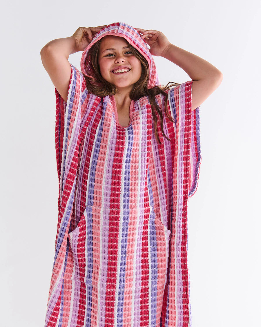 Kip & Co Kids Waffle Poncho Towel, Sorbet Soirée