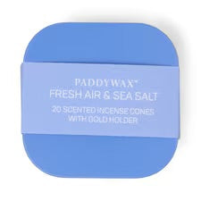 Paddywax 20 Incense Cones + Holder, Fresh Air & Sea Salt