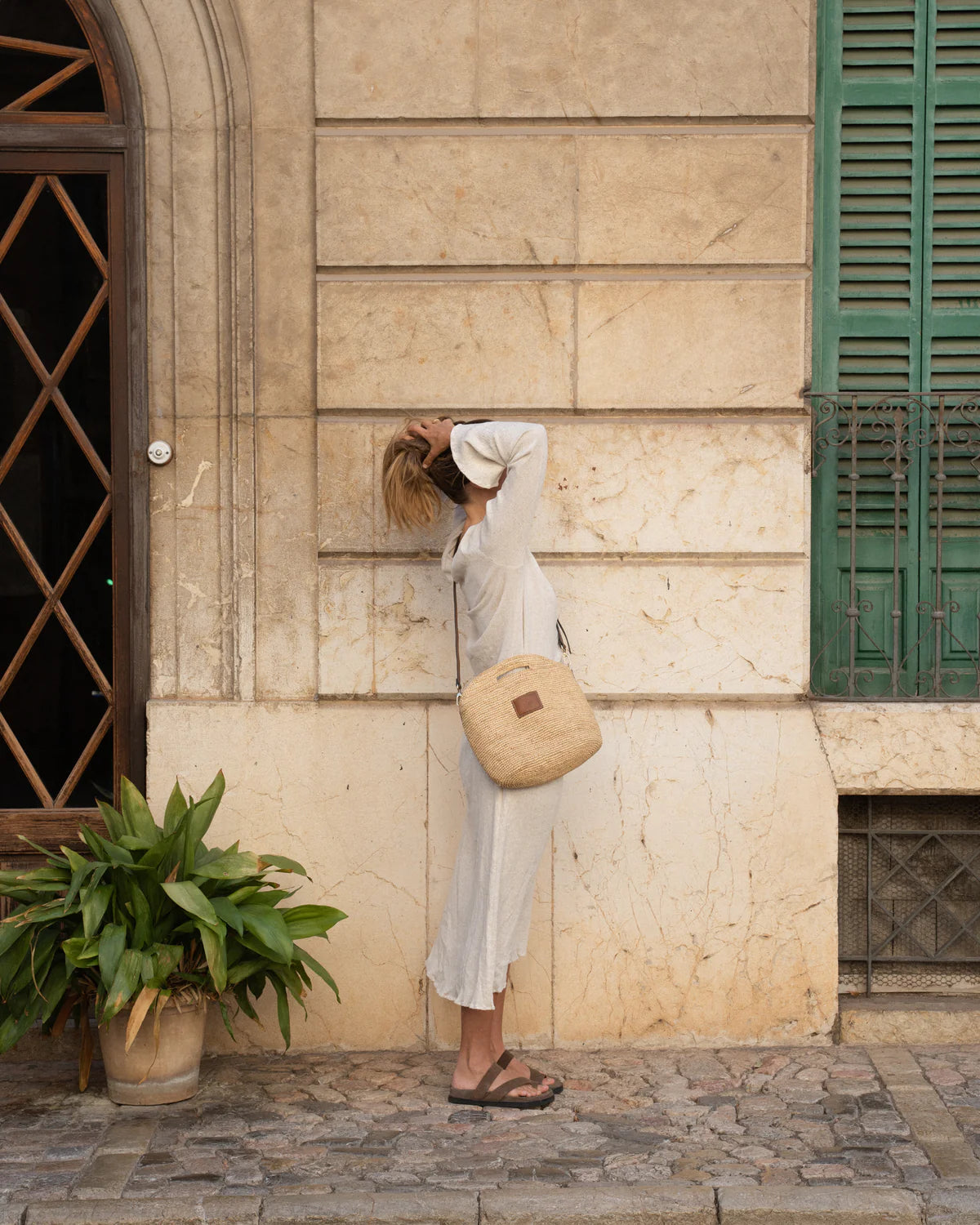 Nim The Label Leather Trimmed Raffia BB