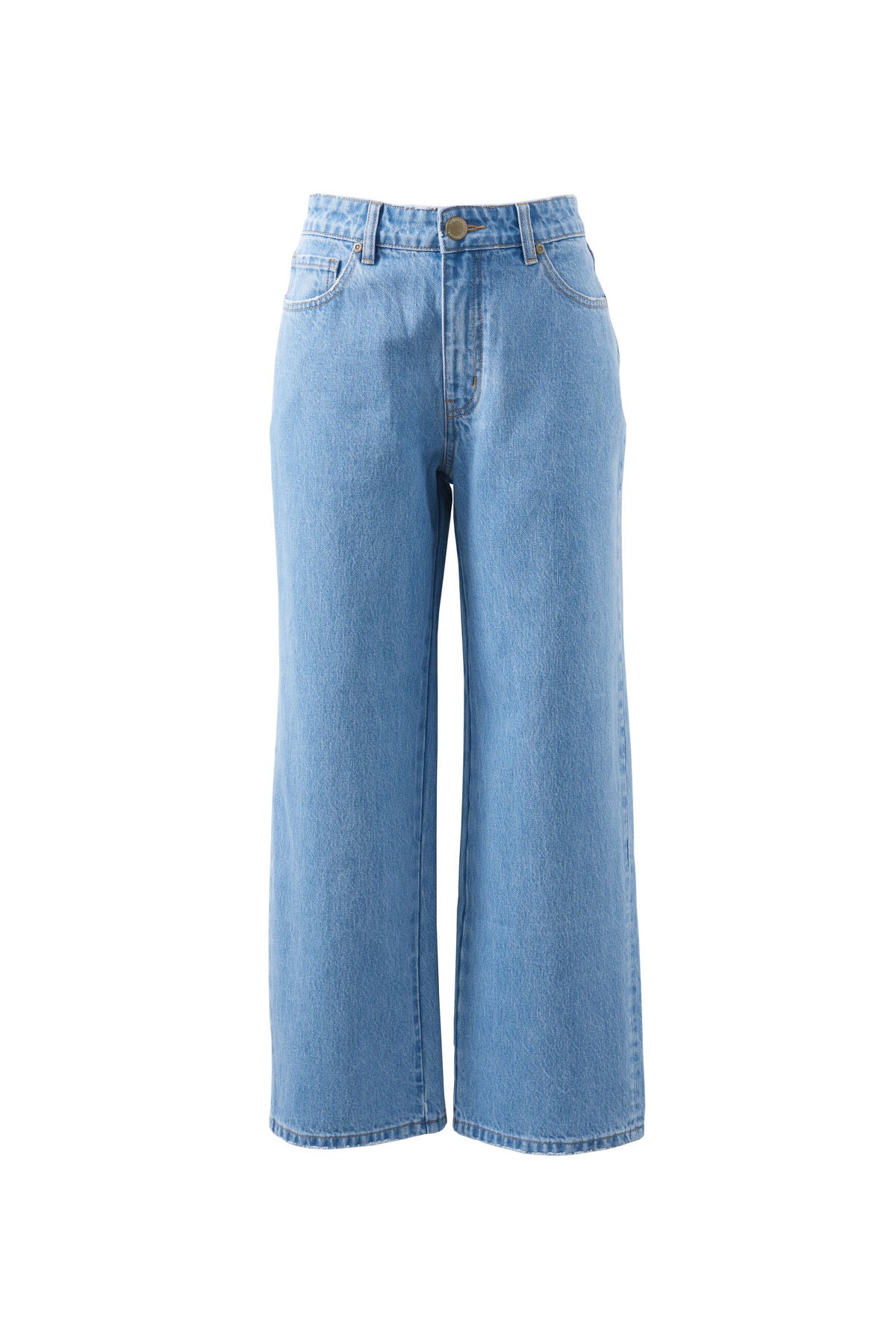 Ceres Life Frankie Loose Straight Jean, Mid Blue Wash
