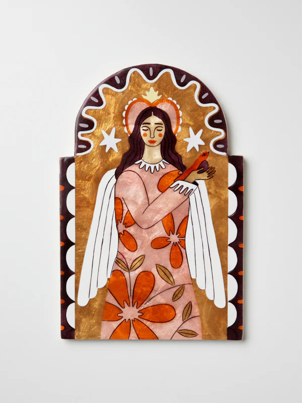 Jones & Co Gardienne Angel Wall Art, Mustard