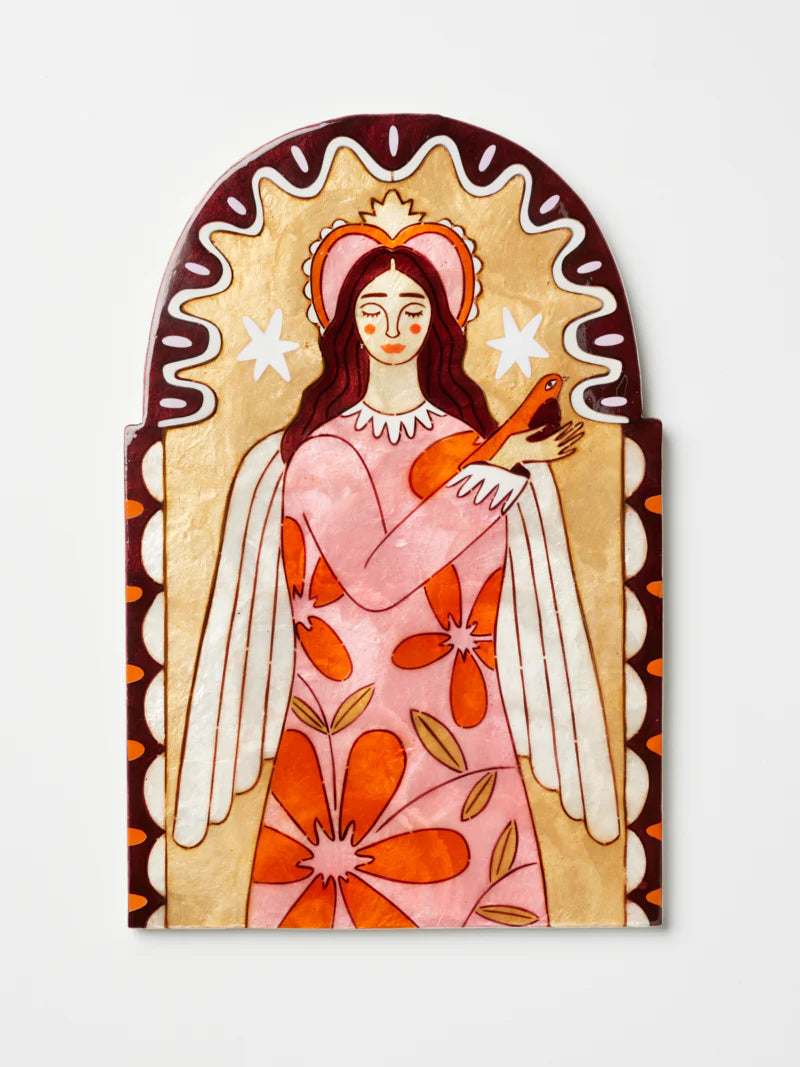 Jones & Co Gardienne Angel Wall Art, Mustard