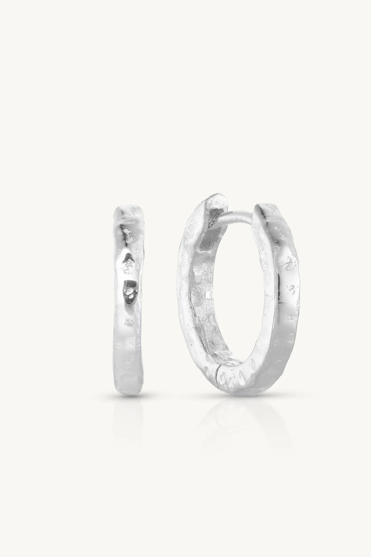 ToniMay Textured Huggies, Medium Silver