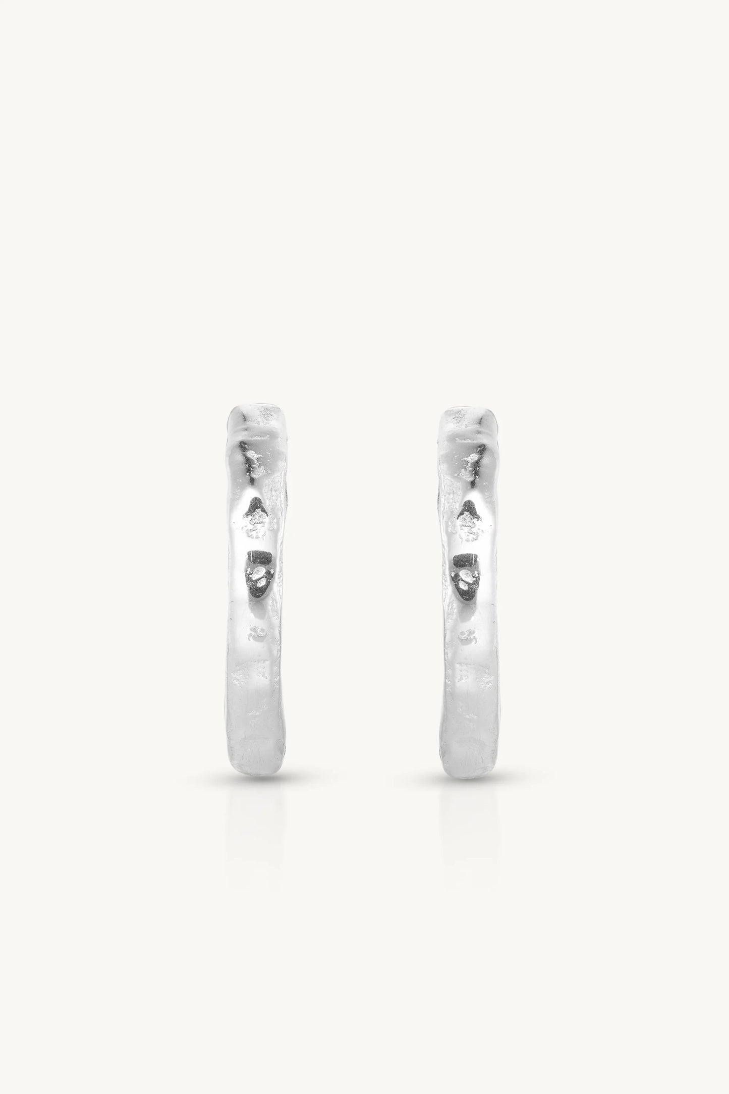 ToniMay Textured Huggies, Medium Silver