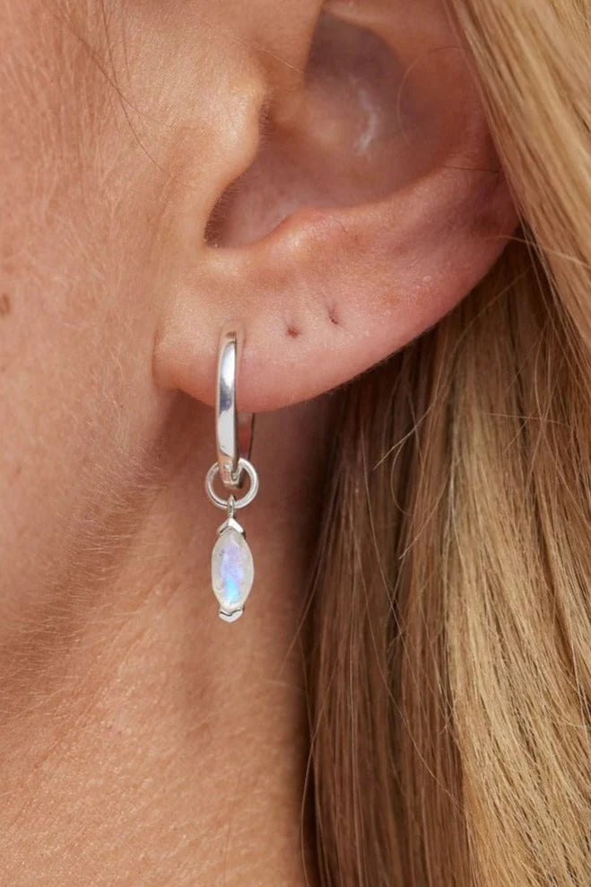 Toni May Marquise Moonstone Earring Charm, Silver