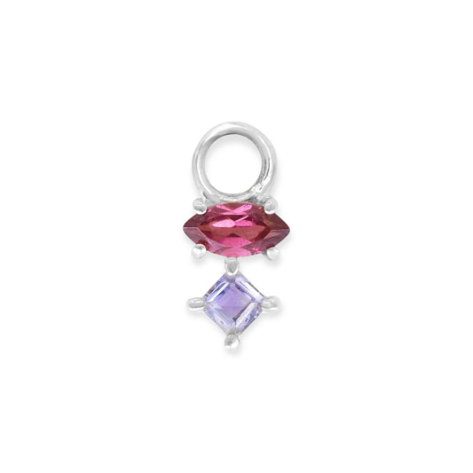 ToniMay Astrid Marquise Rhodolite Earring Charm, Silver