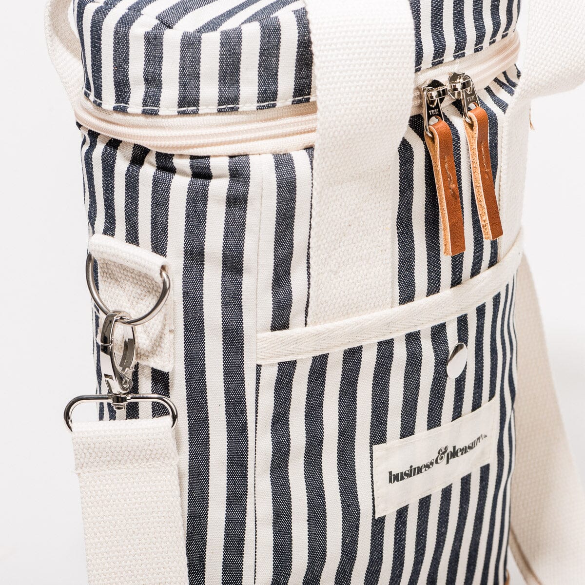 Business and Pleasure The Wine Cooler Tote Bag, Lauren Navy Stripe