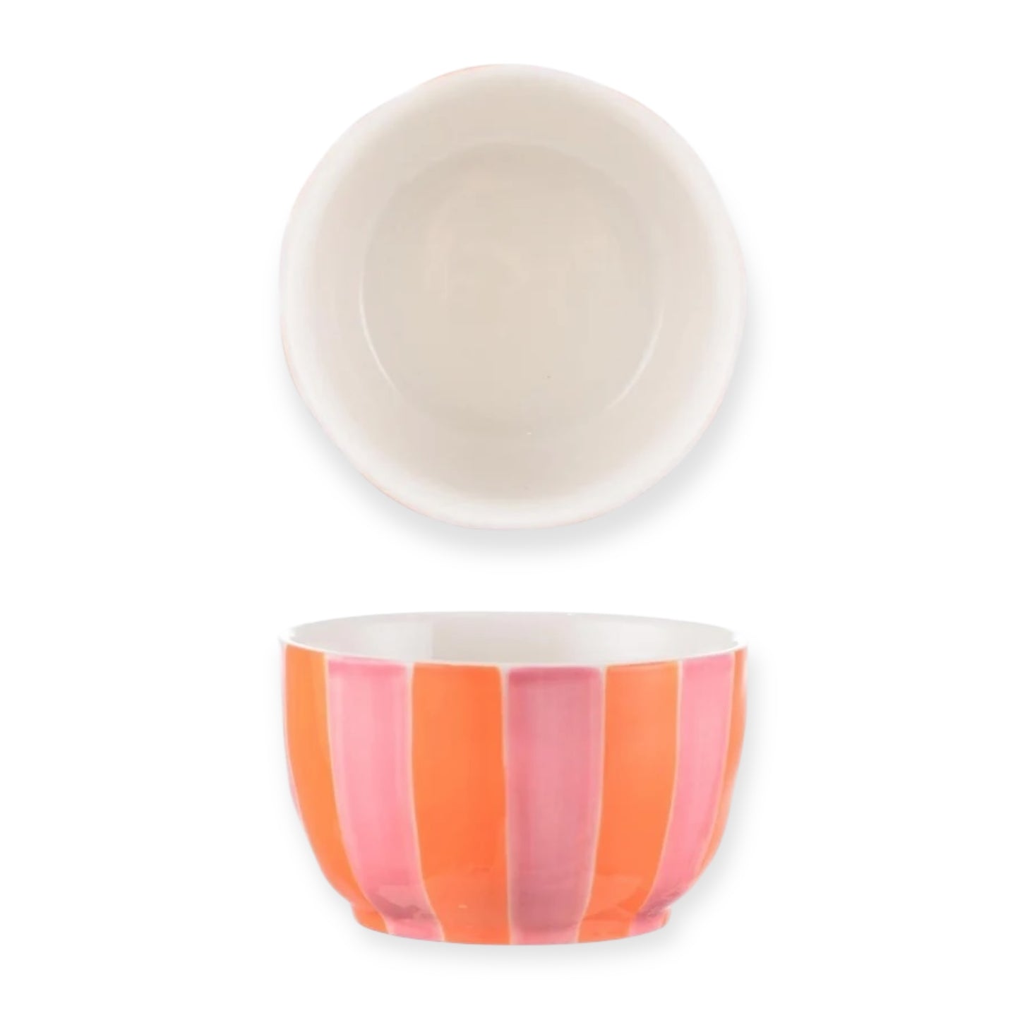 Noss & Co Small Bowl, Pink and Orange Stripe