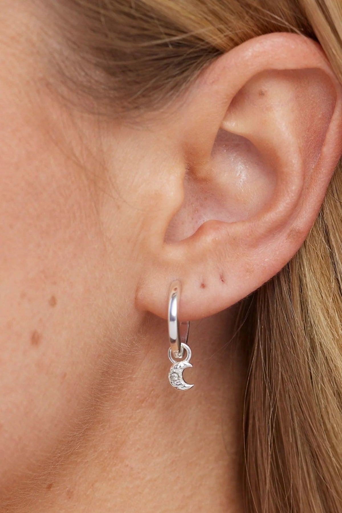 ToniMay Moon Earring Charm, Silver